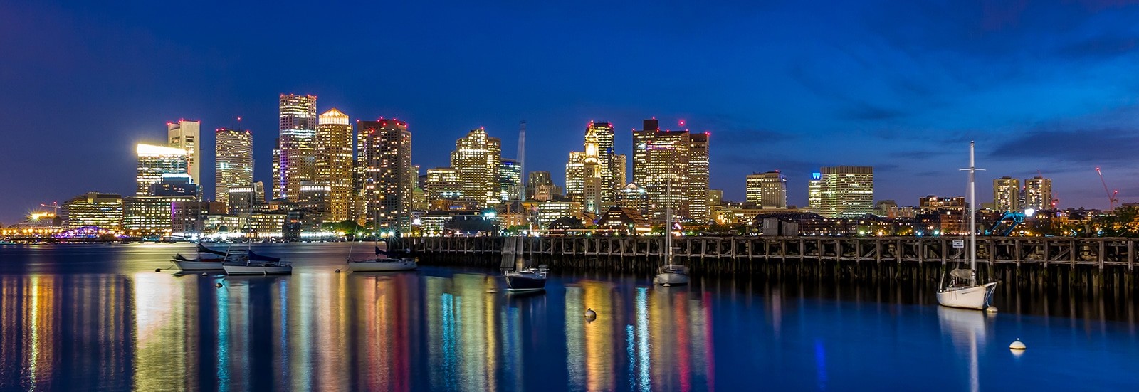 Boston downtown skyline panorama